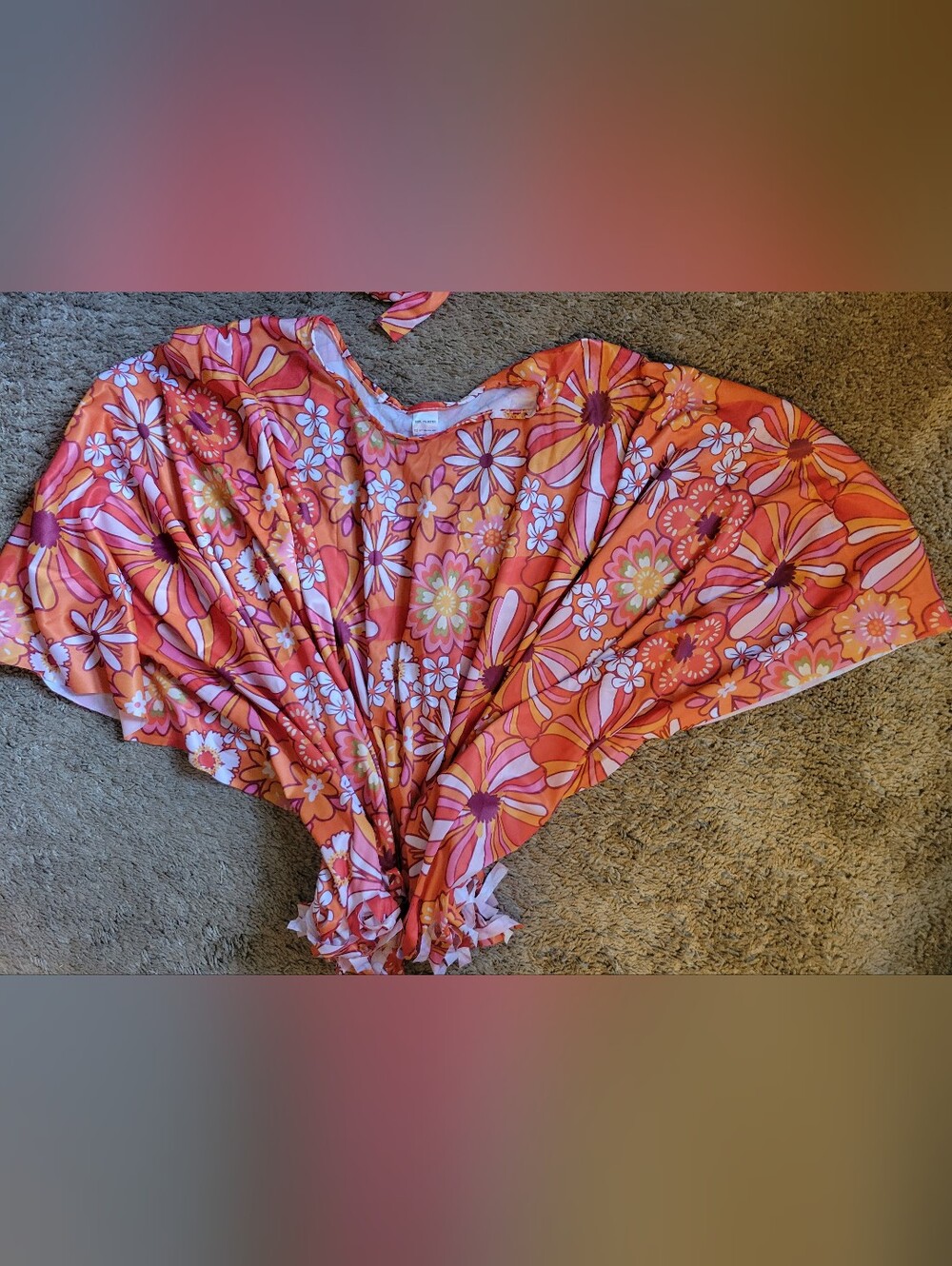 Women's 70s Poncho and Accessory Set